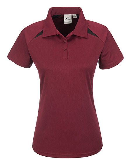 BIZ Collection Splice Polo Golf Shirt - Ladies - Maroon/Black