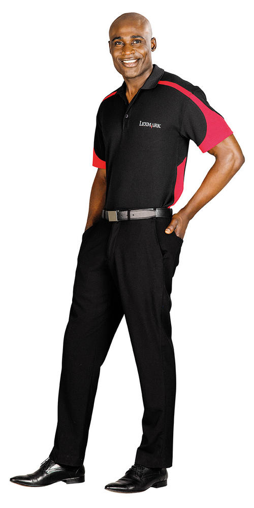 Biz Collection Talon Polo Golf Shirt - Mens - Black/Red