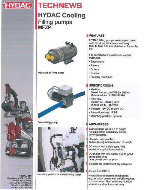 Compressors & Pumps HYDAC Cooling , Filling pump MFZP (HYDRAULIC OIL
