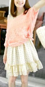 *Fashion Tokyo* Spaghetti-strap Flora Chiffon Dress-White