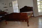 Imbuia ball and claw double bed
