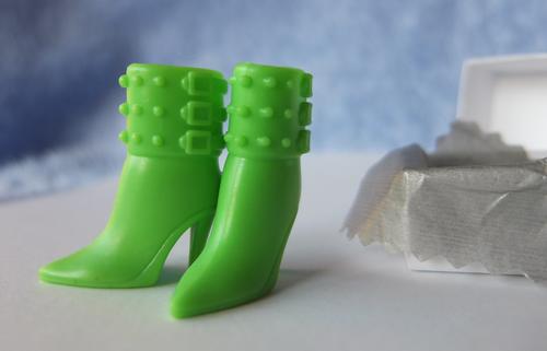 green barbie boots ankle shoes toy doll dressup