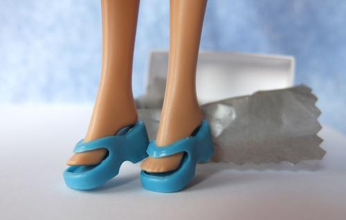 blue flip-flops barbie miniature doll beach shoe