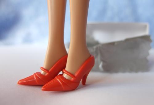 red mary-jane court shoes barbie doll toy