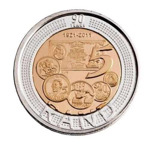 Монета РАФ. South African Coins New Design. 2011 South Africa 1 r moneta serebrjanii. I'M Five Coins.