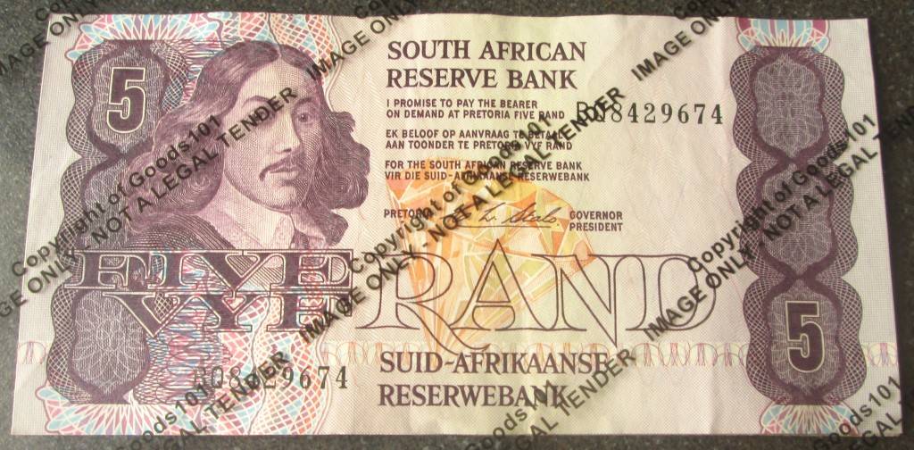 CL Stals - Five Rand Republic of South Africa Series BQ was sold for ...