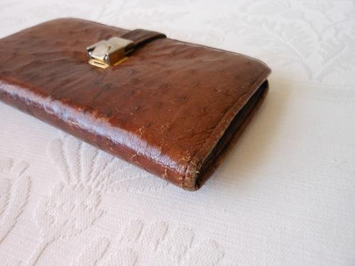 Purses & Wallets - *GENUINE OSTRICH SKIN* VINTAGE BROWN LEATHER LADIES WALLET PURSE was sold for ...