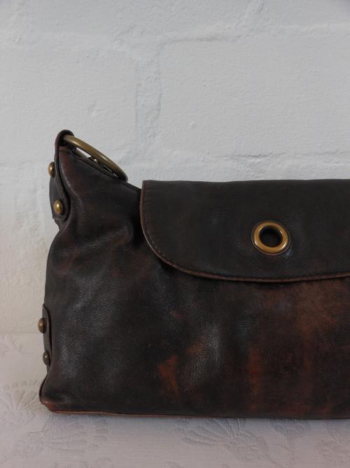 Handbags & Bags - GENUINE LEATHER WOOLWORTHS BROWN DISTRESSED STUDDED TOTE SHOULDER HANDBAG BAG ...