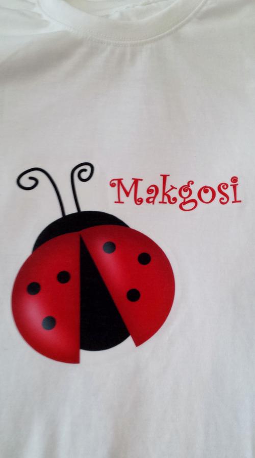 ladybug shirt, personalised ladybug shirt, name on ladybug shirt, ladybug party