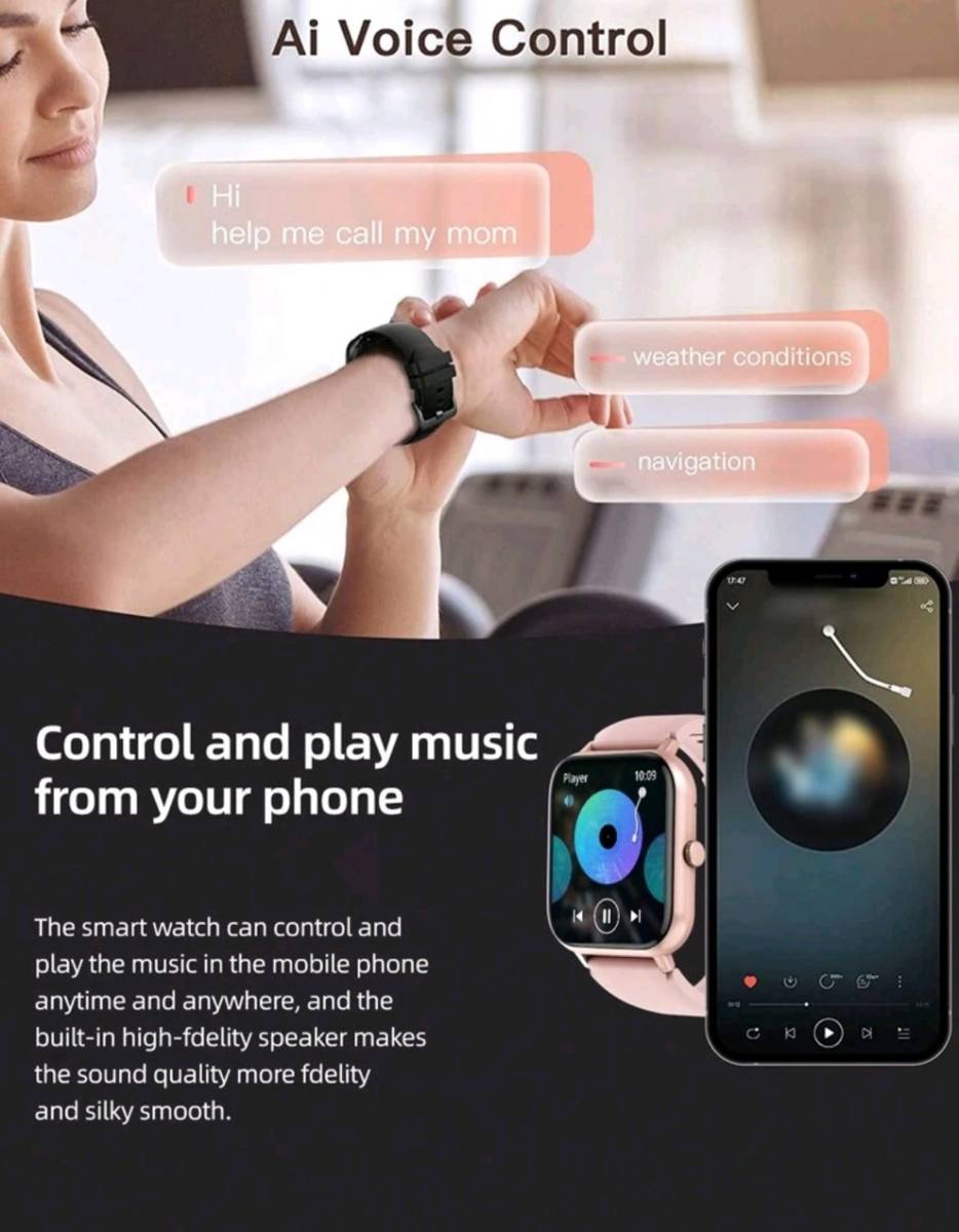 Smart Watches Pink Smart Watch With Call Option for sale in