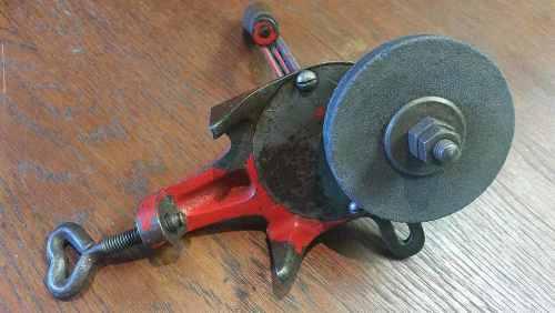 Tools Grinding Stone Hand Cranked Vintage Bench Mounted Hand