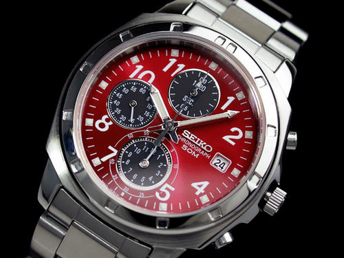 Men's Watches - Seiko 50M Chronograph watch - red face - brand new was