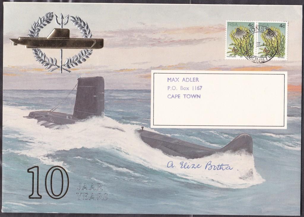 Republic of South Africa - RSA - SUBMARINE 10TH ANNI FDC, SIGNED BY ...