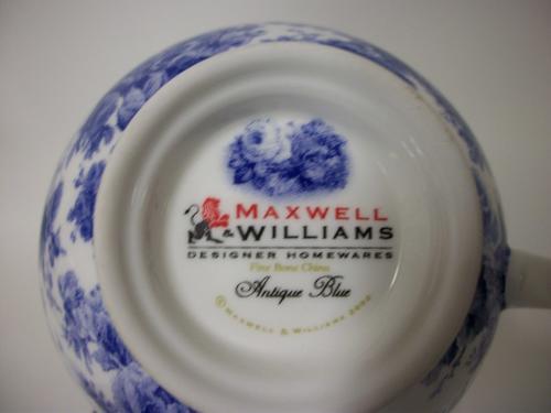 Maxwell & Williams Fine Bone China Trio Antique Blue Pattern 