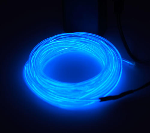 el wire glowing blue