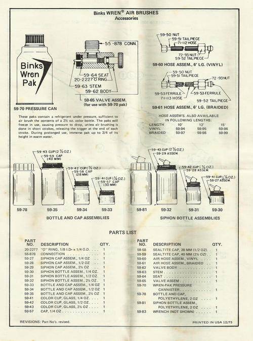 Other Hobbies Airbrush Kit. Binks WREN Model 5910001 was sold for