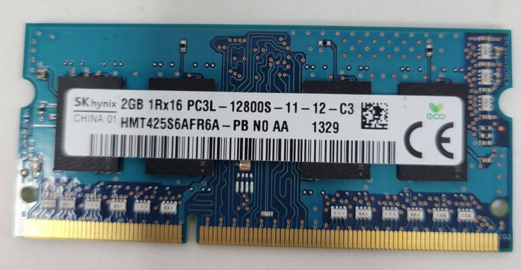 Kit RAM 4 Go (2x2 Go) SK Hynix DDR3L-1600 MHz PC3L-12800S - SODIMM Pour Portable, Occasion