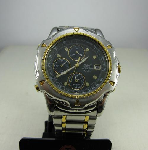 Men's Watches - Pulsar by seiko alarm chronograph two tone watch was sold  for  on 29 Jan at 14:46 by ledokol in Cape Town (ID:88196163)