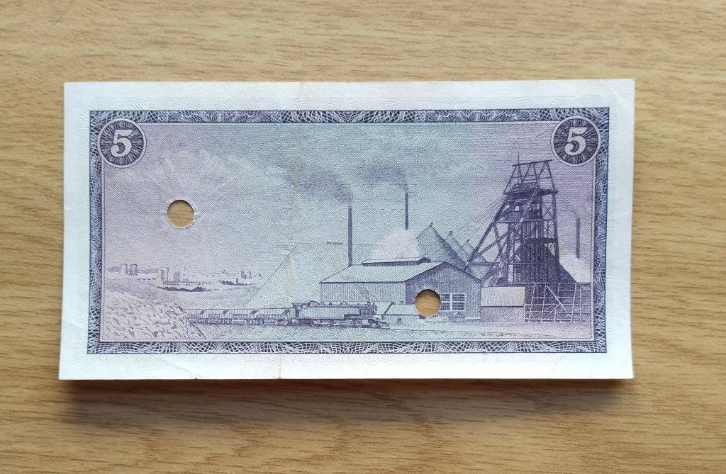 TW de Jongh Specimen South Africa de Jongh old R5 bank note. Rare