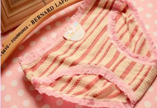 peach apricot pink stripes polka dots brand new underwear panties ladies, teenagers size small