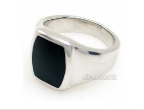 stainless steel men's signet ring