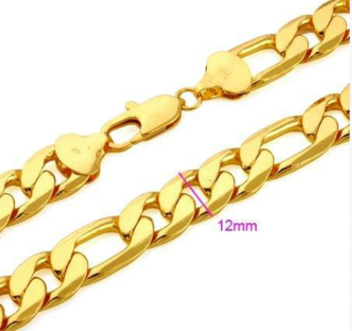18k gold filled figaro men's necklace