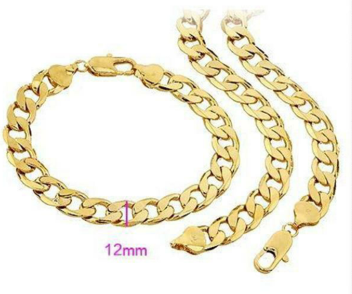 men's jewellery, gold filled necklace and bracelet set
