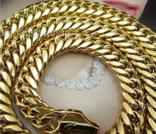 gold filled mens chain necklace thick chunky heavy