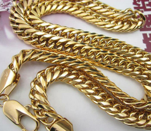 thick chunky gold filled mens chain fashion necklace