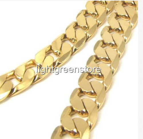 men's 18ct thick heavy chunky curb chain  necklace