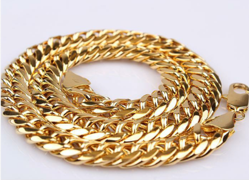 gold filled men's women's thick chunky curb chain necklace