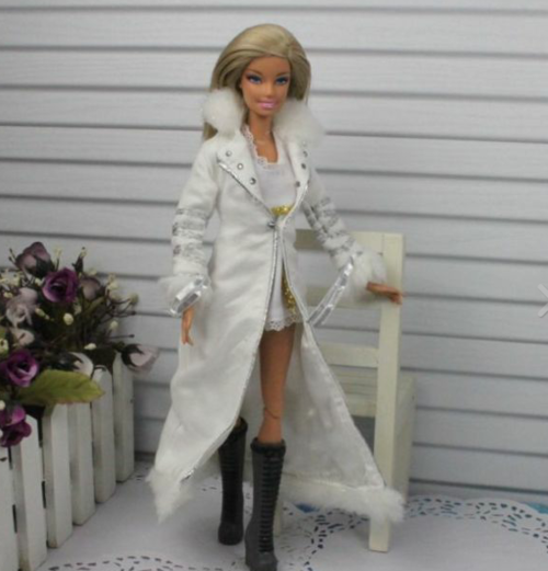 winter white barbie doll shirt and jacket with gold trimming smart formal