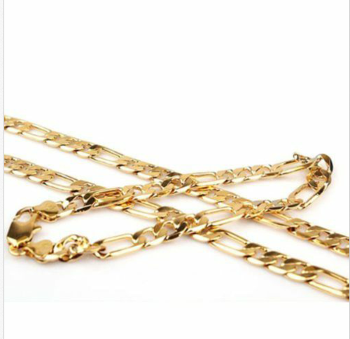 gold filled men's jewellery chain chunky thick heavy Figaro