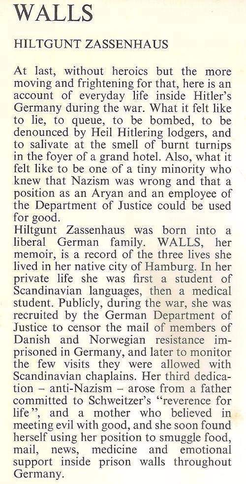 Books Walls By Hiltgunt Zassenhaus was listed for R70.00 on 13 Apr