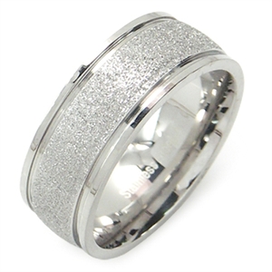  Wedding  Rings  FINAL SALE  White Diamond Dust Sandblast 