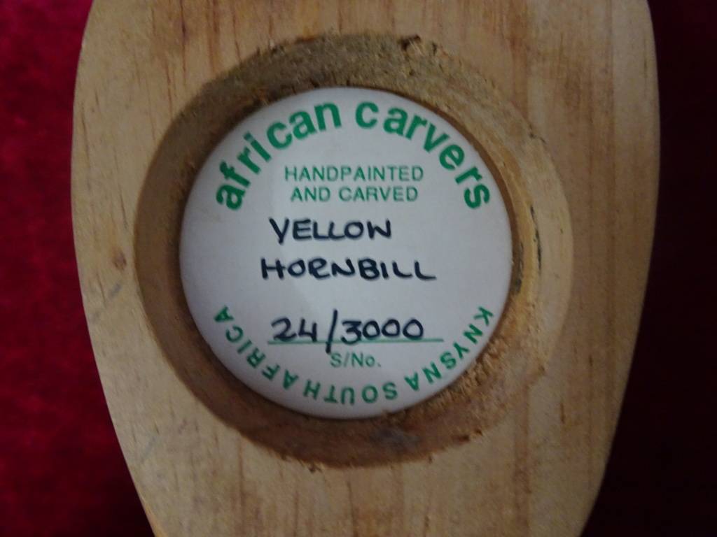 Wooden Vintage Collectable Knysna South African Bird Handpainted And