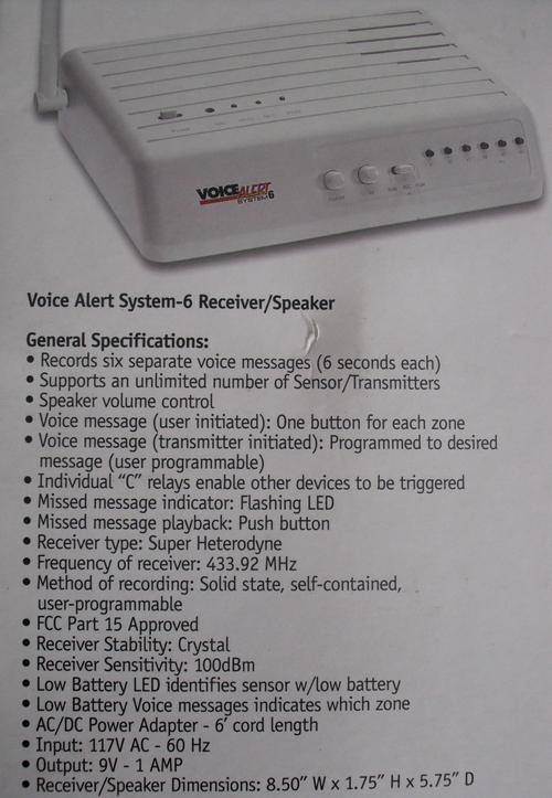 Alarm Systems NEW Voice Alert Security System was sold for R2,320.00