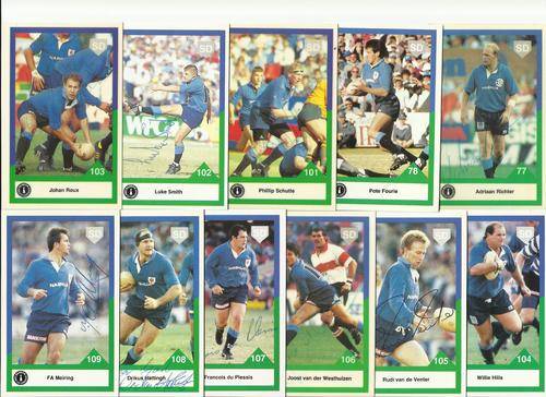 Rugby 1992 NTVL Currie Cup Collectors Cards (23) [17 Autographed