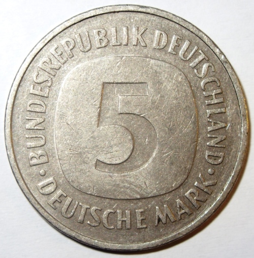 Fünf (5) Deutsche Mark, Deutschland Münze, German, Germany