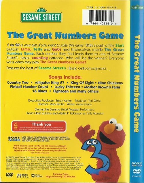 Movies - Sesame Street - The Great Numbers Game (dvd) For Sale In 