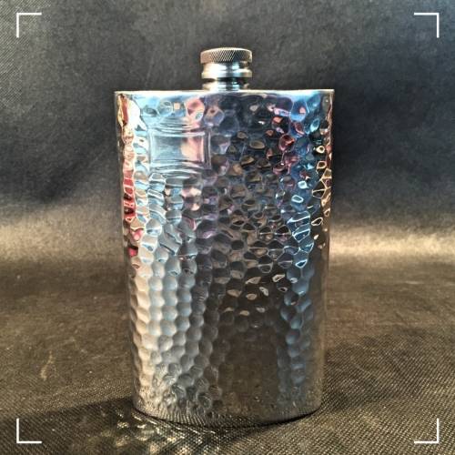Pewter Original Sheffield Rose English Pewter Hip Flask in Original