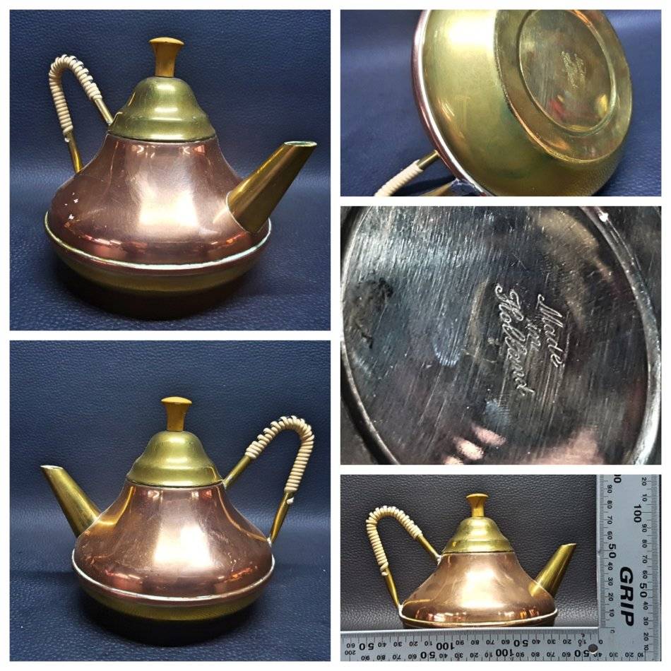 Copperware Original vintage Dutch Copper and Brass Tea Pot!!! was sold for R141.00 on 22 Feb