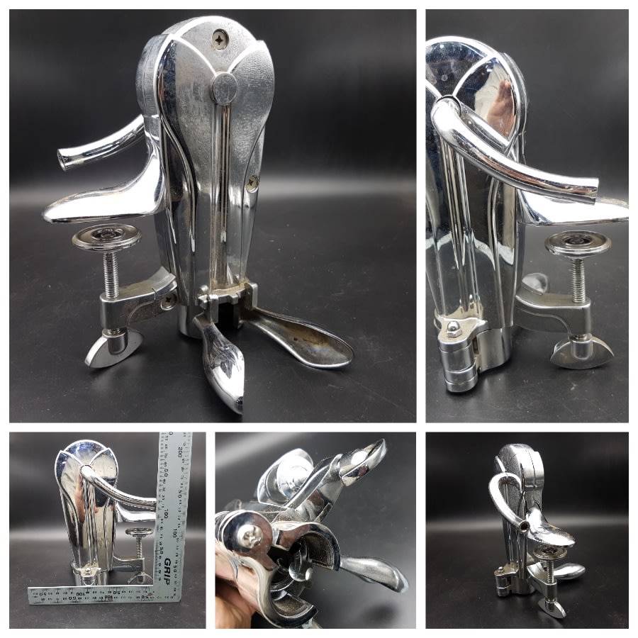 Bar Accessories Large Chromed Metal Table Mount Wine Bottle Opener