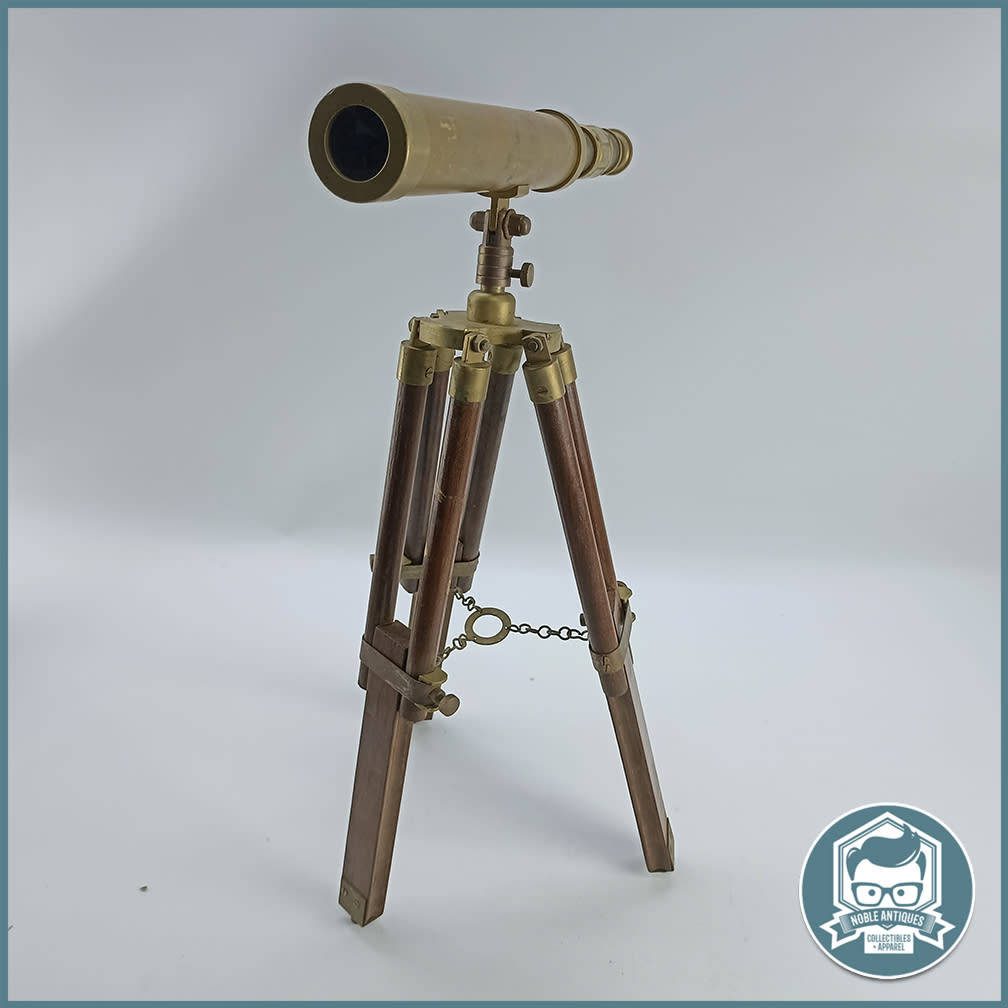 Telescopes Nautical Brass Telescope with Wood and Brass Tripod!!! was