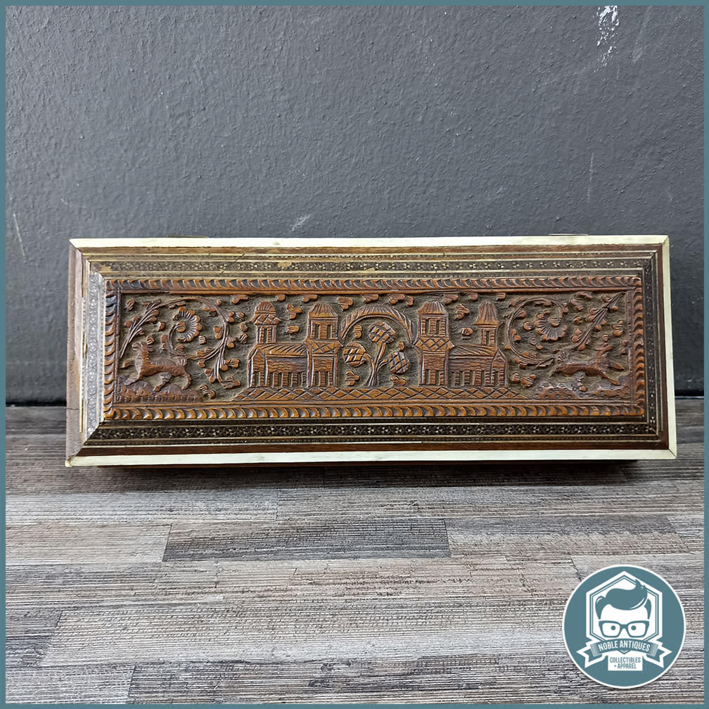 Wooden - 19th Century Anglo Indian Vizagapatam Carved Sandalwood Box ...