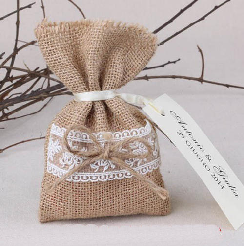 Wedding Decorations Imported Lace Jute Hessian Favour Bags For Type Of Lace Might Vary