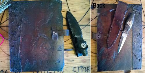 Athame Sacred Knife with Book of Shadows / Druids Book / Spell Book