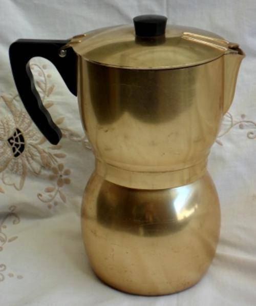 Enamelware Large (800ML), rare gold, 1950s, "Luxa Express", espresso