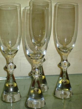 denmark flutes severin bent champagne rare princess range four very ole danish architect designed