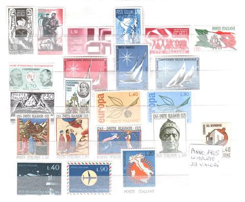 ITALY year 1965- 22 stamps--mint